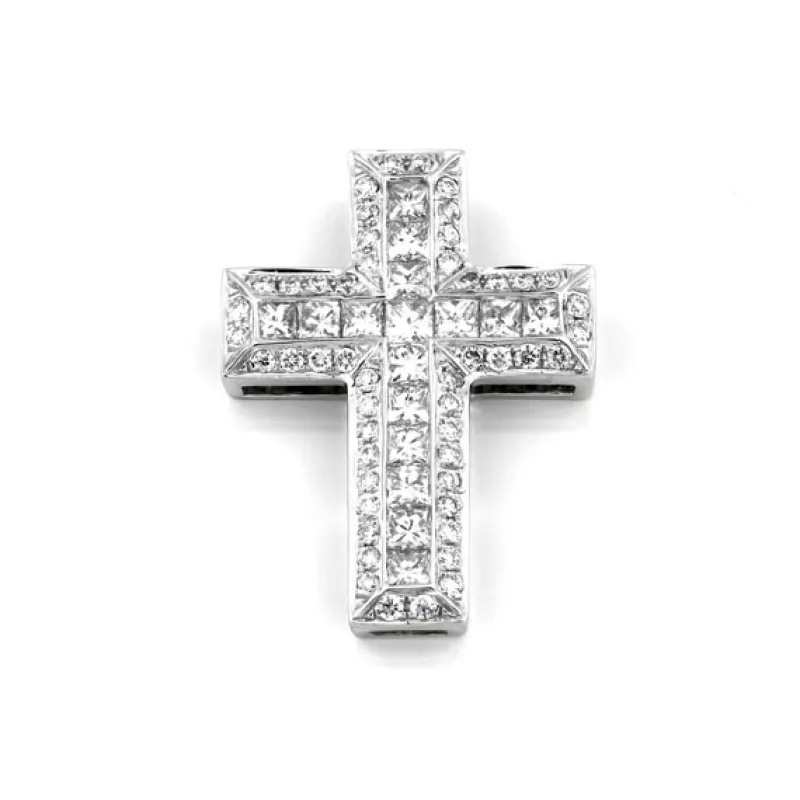 Kors i 18K Vitguld med 0.58ct TW/SI Diamanter – MSG05W> Hot