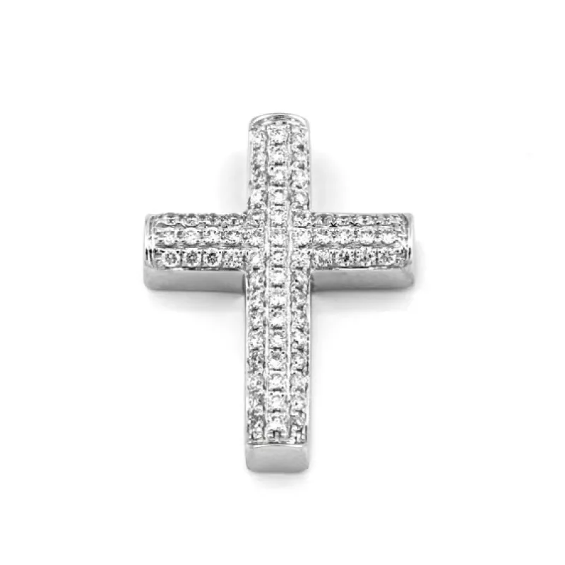 Kors i 18K Vitguld med 0.27ct TW/SI Diamanter – MSG04W> Outlet
