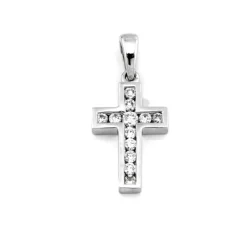 Kors i 18K Vitguld med 0.18ct TW/SI Diamanter – MSG06W> Clearance