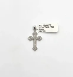 Kors i 18K Vitguld med 0.22ct TW/SI Diamanter – MSTG24W-1G> Sale