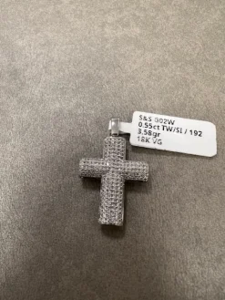 Kors i 18K Vitguld med 0.55ct TW/SI Diamanter – MSG02W>