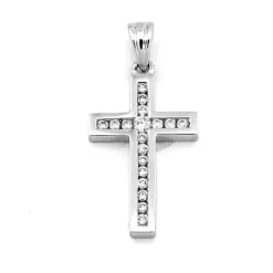 Kors i 18K Vitguld med 0.18ct TW/SI Diamanter – MSG11W> Discount