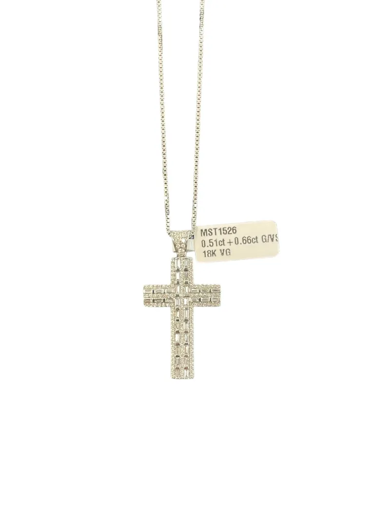 Kors i 18K Vitguld med 1,17ct VS Diamanter – KVG003> Sale