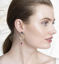 Camille Örhängen – Emerald Pink (Guld) 65041>Lily And Rose Hot