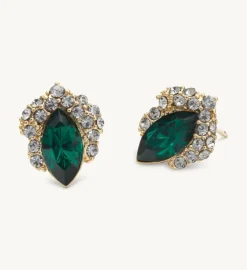 Camille Stud Örhängen – Emerald/Svart (Guld) 65052>Lily And Rose Online