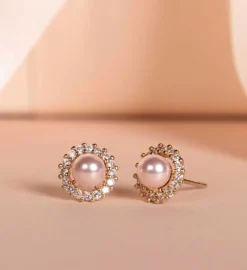 Colette Pärl Stud Örhängen – Rosaline (Guld) 65091>Lily And Rose Outlet