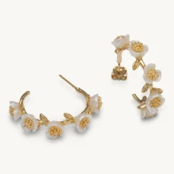 Hannah Hoops Örhängen Ivory/Guld>Lily And Rose Outlet