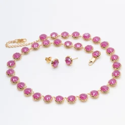 Miss Victoria Stud Örhängen Guld – Peony pink>Lily And Rose