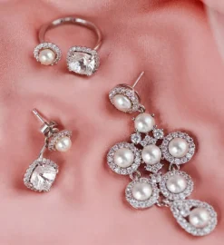 Ophelia Örhängen Silver – Ivory (60468)><noscript><img width=