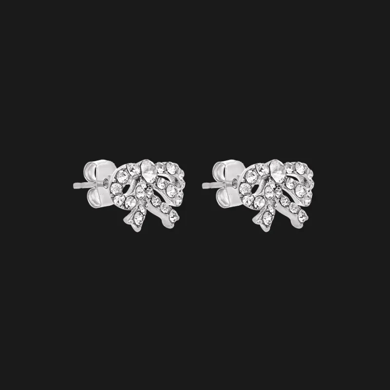 Petite Antoniette Bow Örhängen – Crystal (Silver) 62582>Lily And Rose Sale
