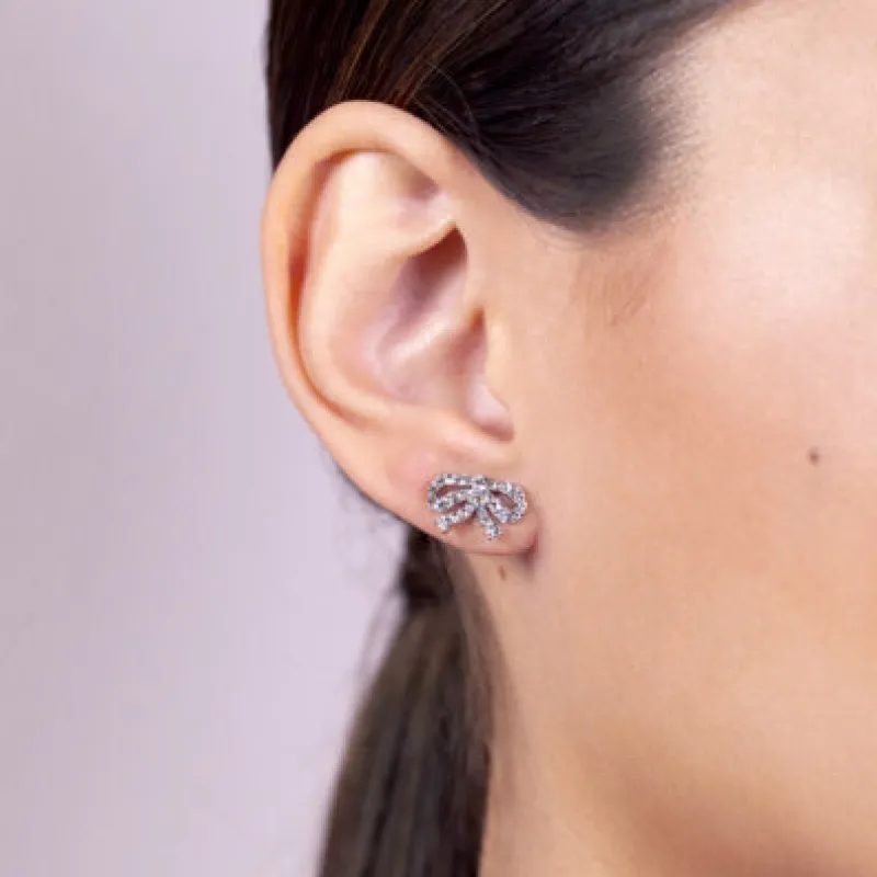 Petite Antoniette Bow Örhängen – Crystal (Silver) 62582>Lily And Rose Sale