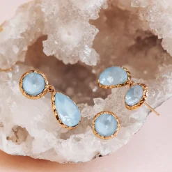 Victoria Raindrop Örhängen -Sky blue 62711><noscript><img width=