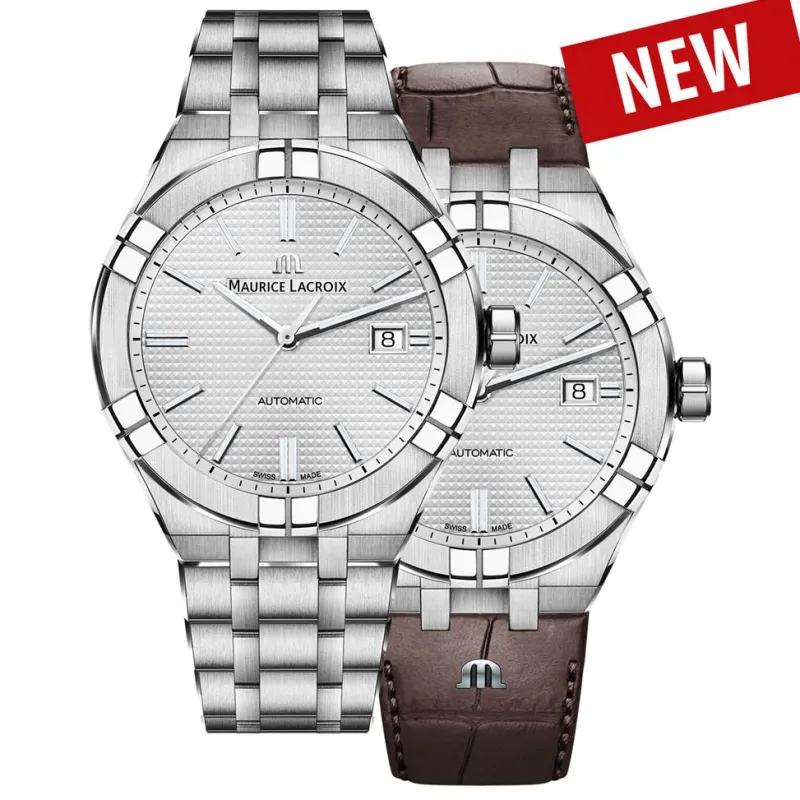 Maurice Lacroix 42mm + Brun Läderarmband AI6008-SS002-130-2>Aikon Hot
