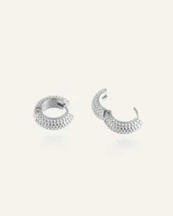Beaded Örhängen Small Silver><noscript><img width=