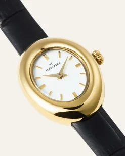 Mockberg Belle Oval Läder Klocka Guld MB1414><noscript><img width=