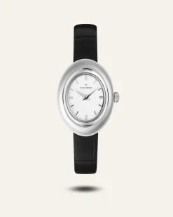 Mockberg Belle Oval Läder Klocka Silver MB1415>Klockor Best