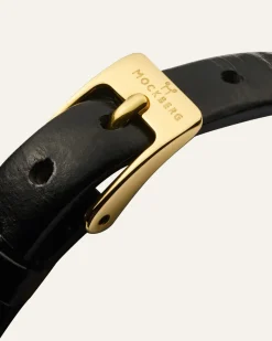 Mockberg Belle Oval Petite Läder Klocka Guld MB1412><noscript><img width=