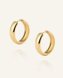 Brave Large Hoops Örhängen Guld><noscript><img width=