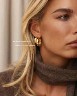 Brave Large Hoops Örhängen Guld><noscript><img width=