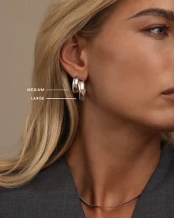 Brave Large Hoops Örhängen Silver><noscript><img width=