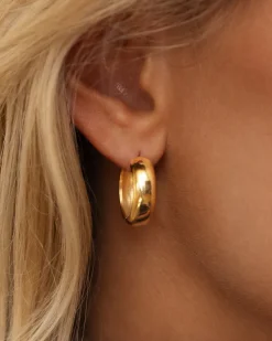 Brave Medium Hoops Örhängen Guld><noscript><img width=