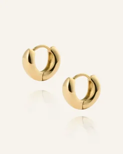 Bulky Small Huggies Örhängen Guld><noscript><img width=