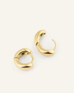 Bulky Small Huggies Örhängen Guld><noscript><img width=