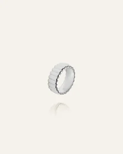 Chic Ribbed Ring Silver>Mockberg Online