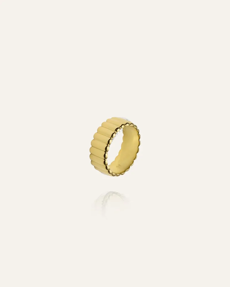 Chic Ribbed Ring Guld>Mockberg Sale