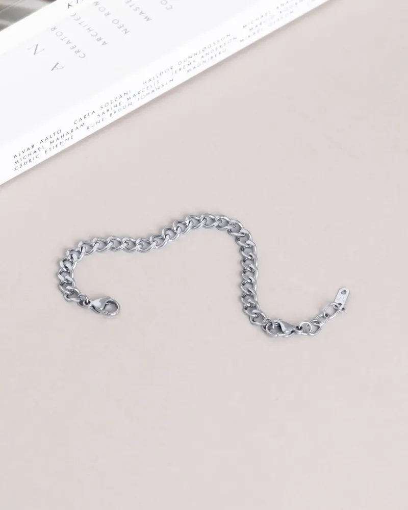 Mockberg Curb Chain Silver>Armband