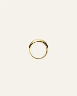 Deco Ribbed Ring Guld>Mockberg