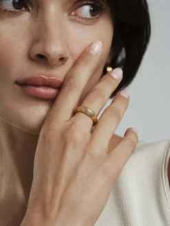 Edge Ribbed Ring Guld><noscript><img width=