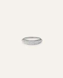 Pavé Precious Silver Ring><noscript><img width=
