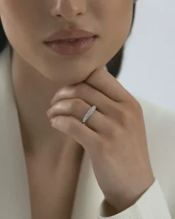 Pavé Precious Silver Ring><noscript><img width=