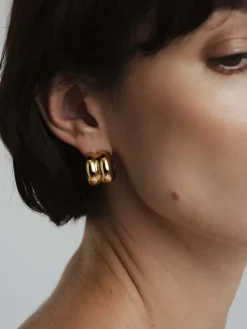 Rebel Double Örhängen Guld><noscript><img width=