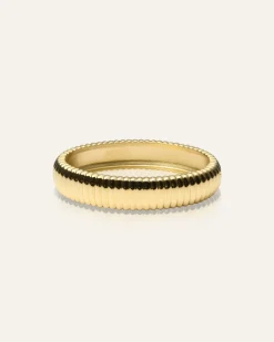 Mockberg Retro Ribbed Bangle Guld>Armband Best