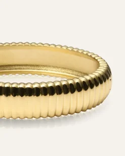 Mockberg Retro Ribbed Bangle Guld>Armband Best