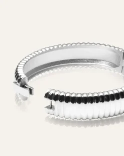 Mockberg Retro Ribbed Bangle Silver>Armband Clearance