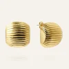 Retro Ribbed Örhängen Guld>Mockberg Hot