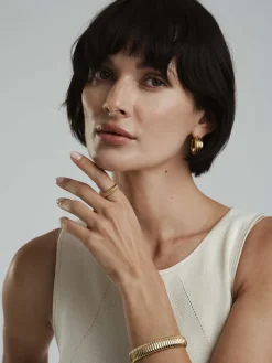 Retro Ribbed Ring Guld><noscript><img width=