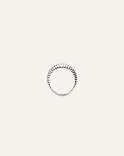 Retro Ribbed Ring Silver>Mockberg Best