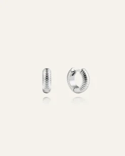 Ribbed Örhängen Small Silver>Mockberg Outlet