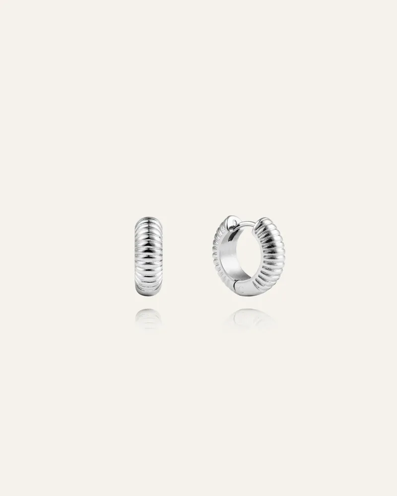 Ribbed Örhängen Small Silver>Mockberg Outlet