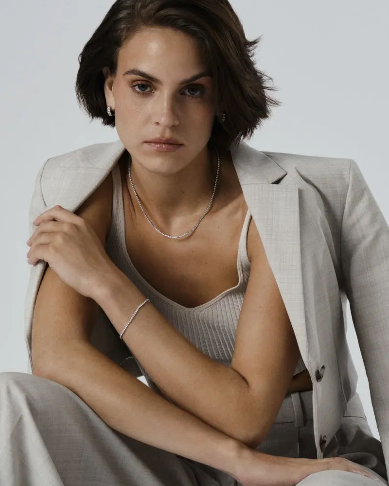 Mockberg Shiny Tennis Silver>Armband Best