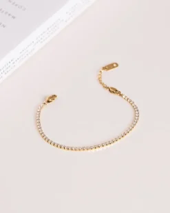 Mockberg Shiny Tennis Guld>Armband