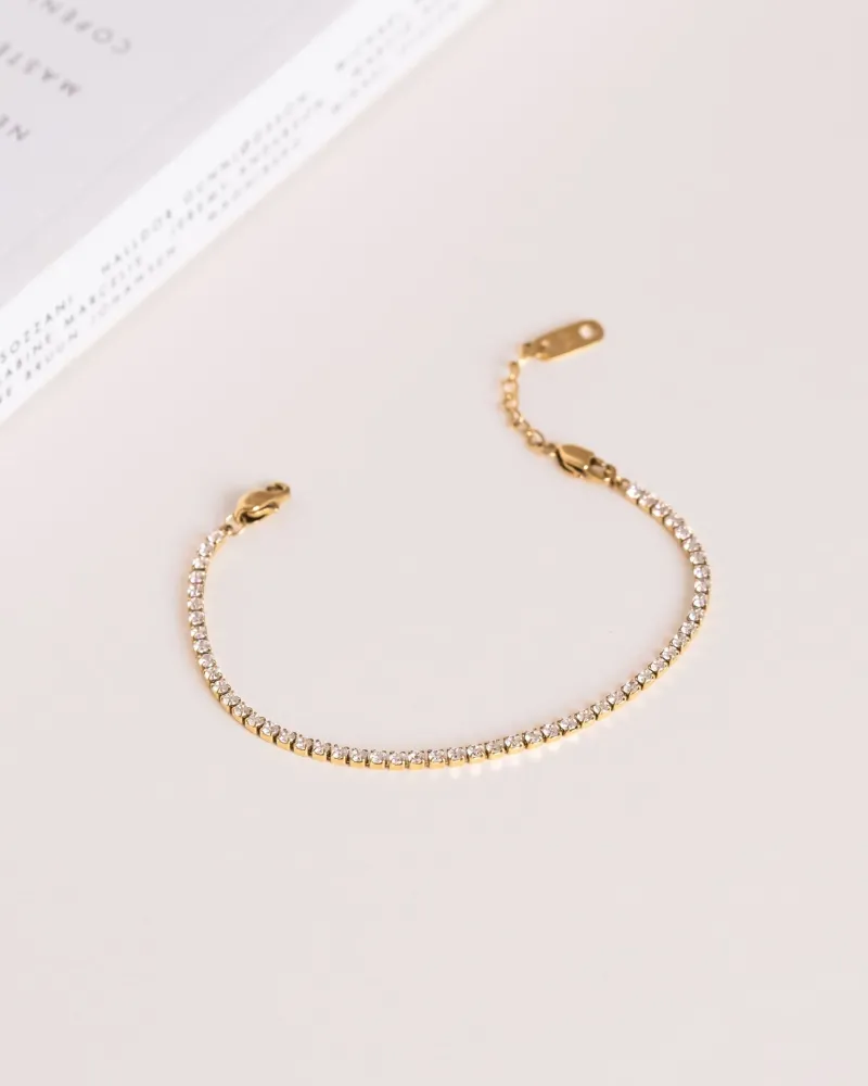 Mockberg Shiny Tennis Guld>Armband
