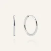 Slim Large Hoops Örhängen Silver>Mockberg Sale