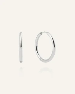Slim Large Hoops Örhängen Silver>Mockberg Sale