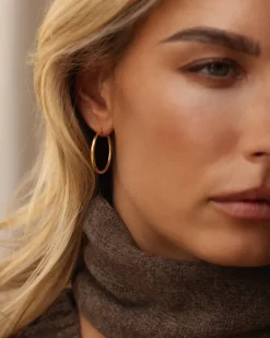 Slim Large Hoops Örhängen Guld>Mockberg Online