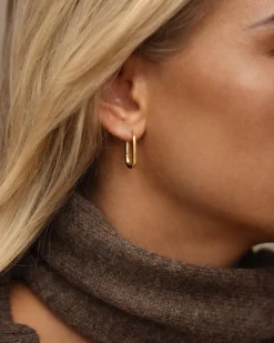 Slim Medium U-Hoops Örhängen Guld (Copy)>Mockberg Sale